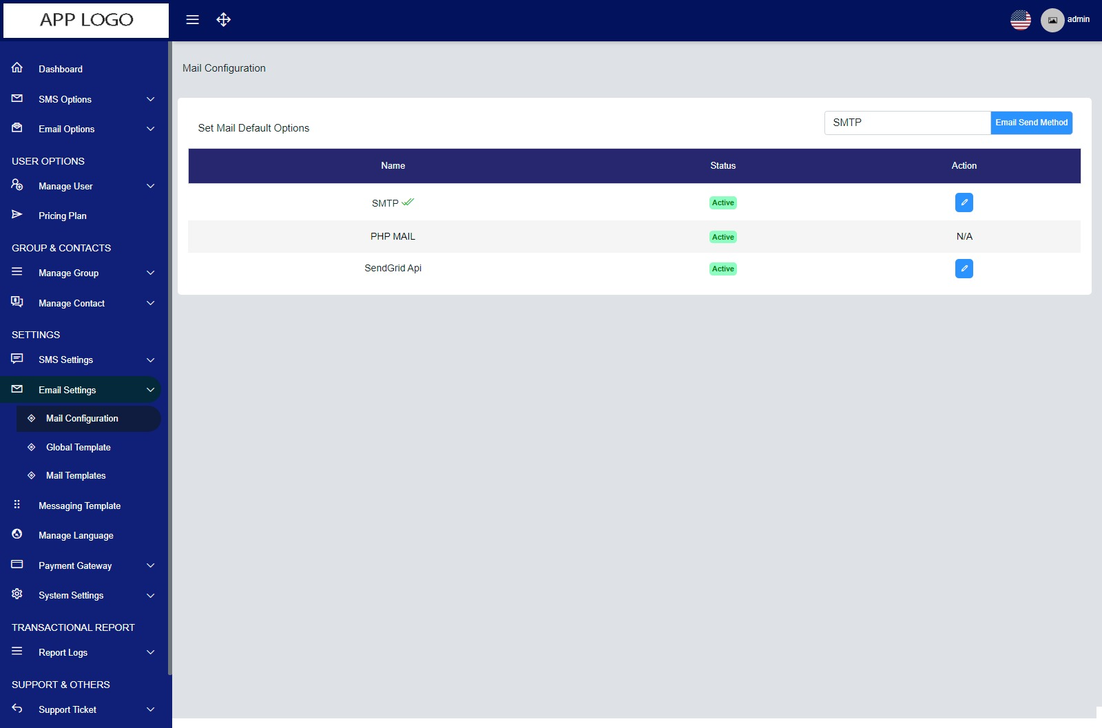 Company Name - Mail Configuration