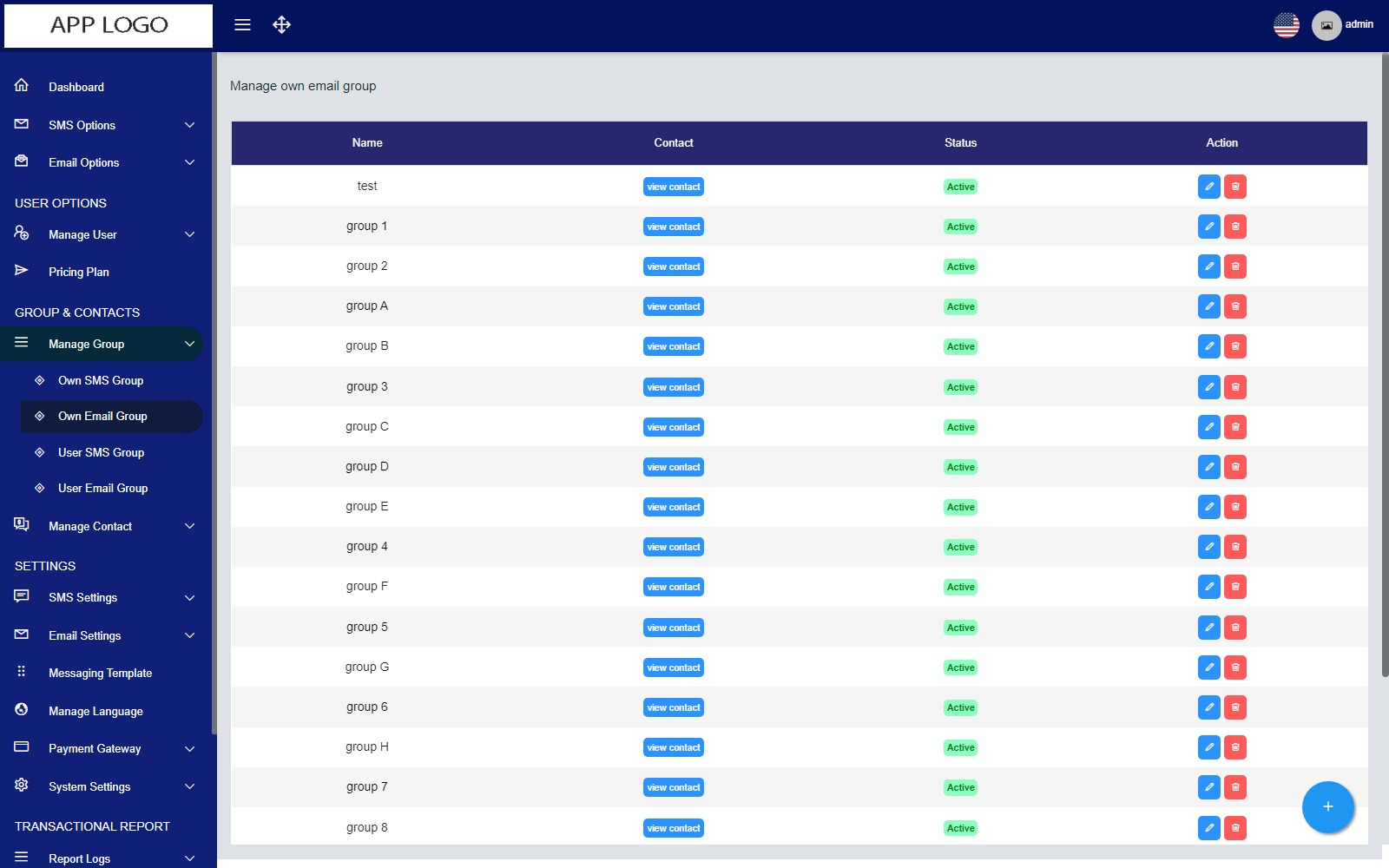 Company Name - Manage own email group